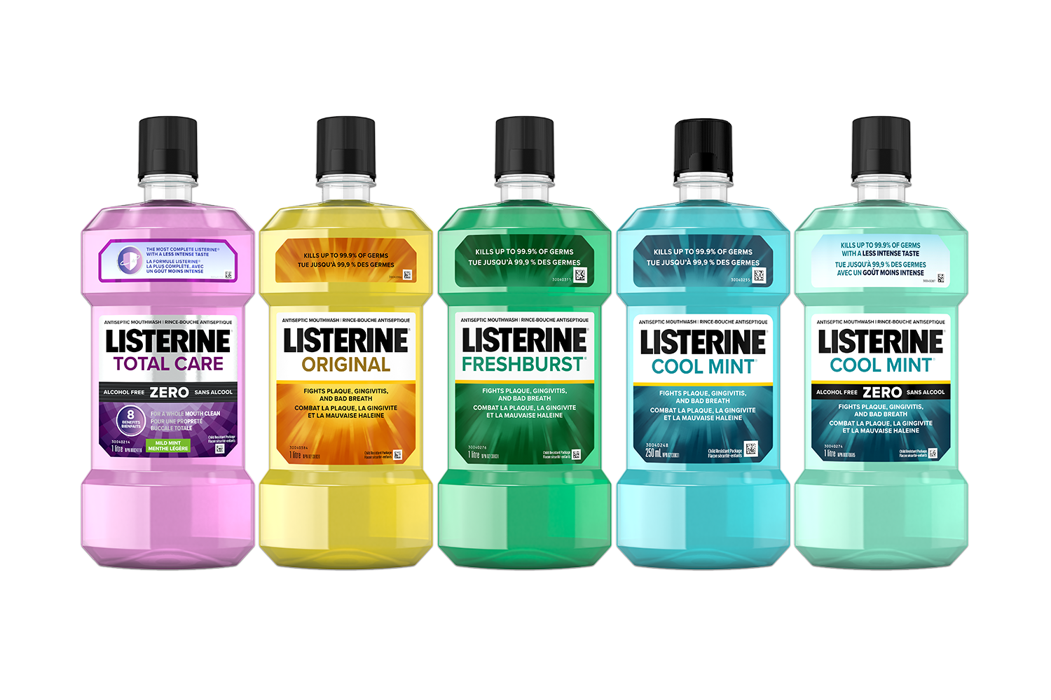 A group of Listerine products