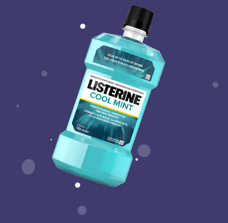 Listerine recommends using Nightly Reset before bed and in the morning