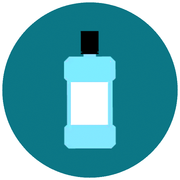 Graphic image of a mouthwash bottle