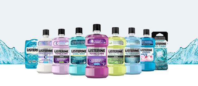 Listerine mouthwash product bottles